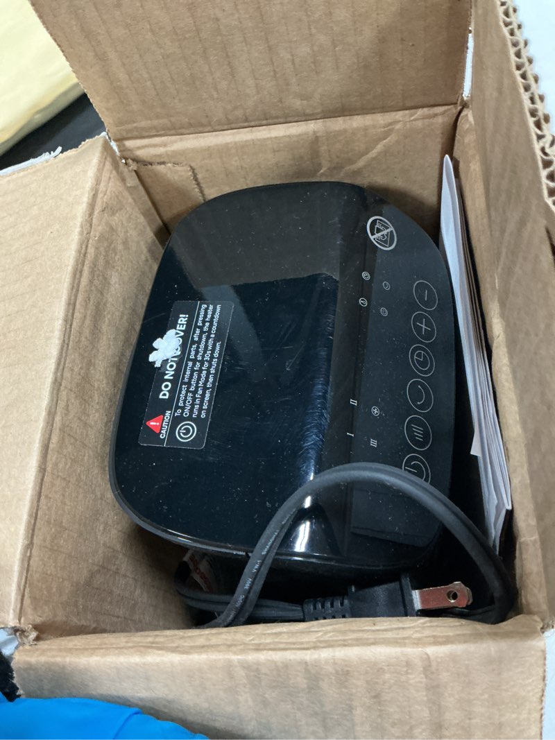Condition photo showing As Is for DR.PREPARE 1500W Small Space Heater for Indoor Use, Portable PTC Ceramic Electric Heater with Thermostat, Oscillation, Remote, 12H Timer, 3 Heat Modes + Fan + ECO Mode, Safe Heater for Office Bedroom 9.7''H/ 70° Auto Oscillation