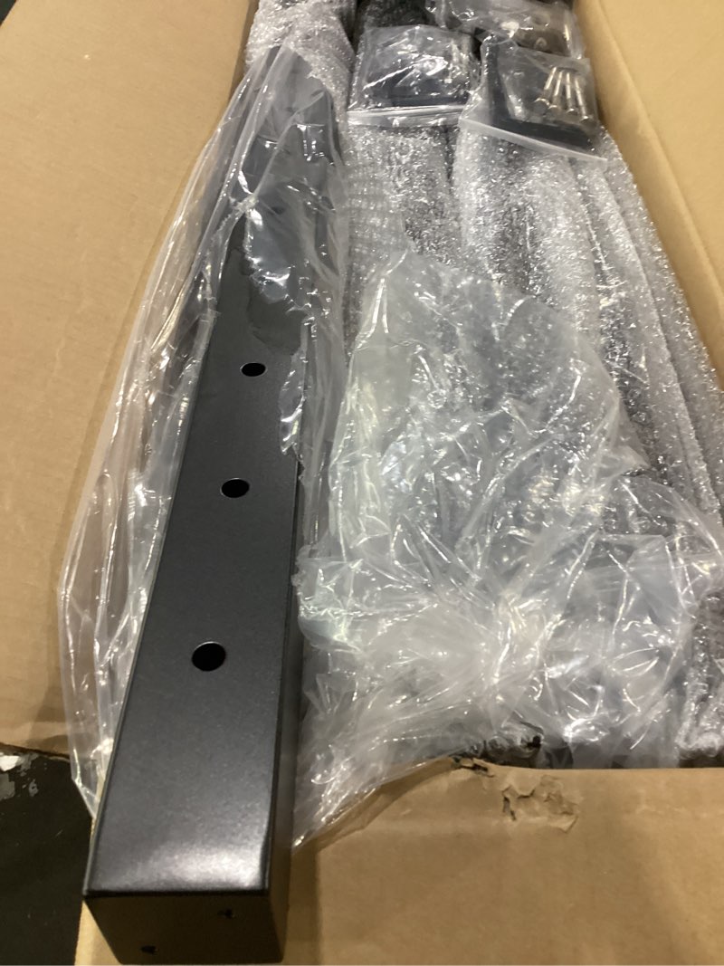 Condition photo showing As Is for level drilled cable railing post 36" (35"x2"x2"), stainless steel black square deck railing post flat bracket, pre-drilled level holes railing post for horizontal cable system, surface mount posts(4p) level post 4