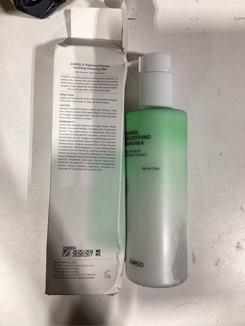 Condition photo showing Good Condition for jumiso ceramide cleansing milk, makeup remover for dry skin, 10.14 fl oz | melts sunscreen & makeup, no double cleanse. ophthalmologist-tested, d-panthenol, fragrance-free, vegan, korean cleanser.