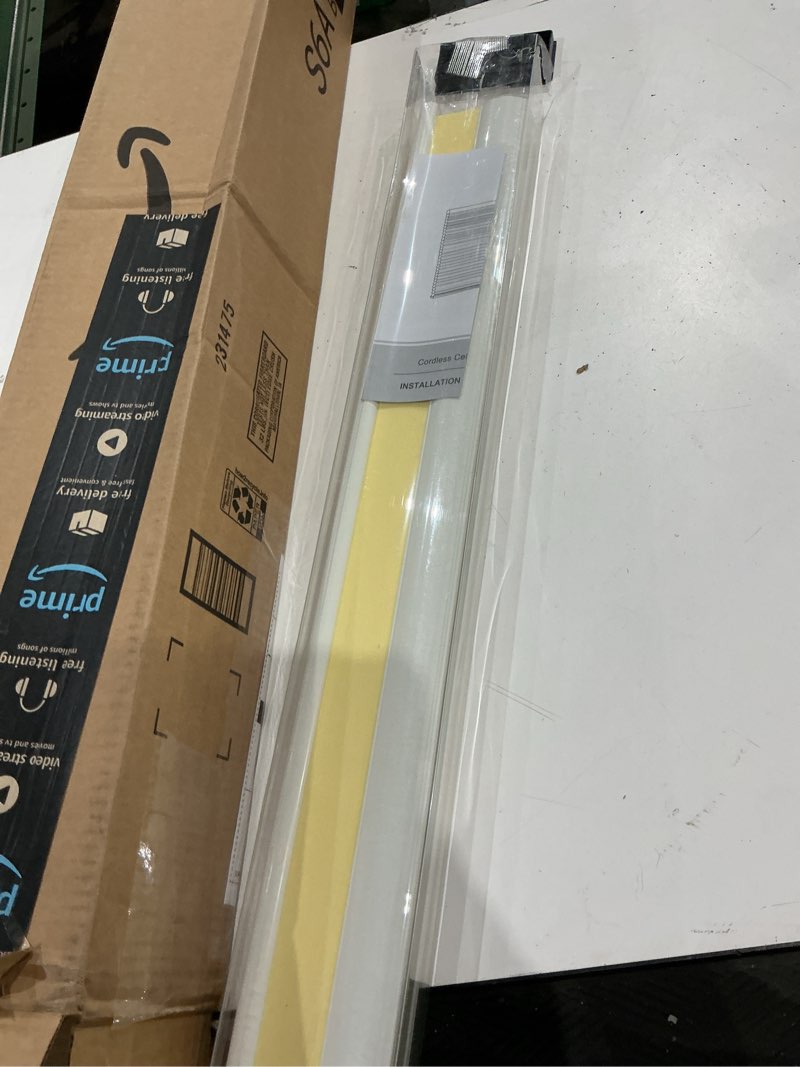 Condition photo showing As Is for (similar to not exact)cordless zebra blinds for indoor windows free-stop zebra shades dual layer light filtering sheer shades roller window blinds for home (28\" w x 72\" h, cream