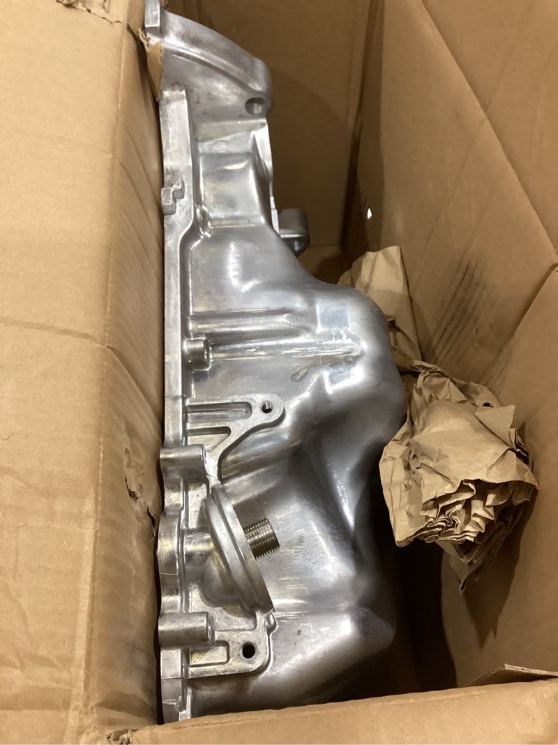 Condition photo showing As Is for a-premium engine oil pan sump with drain plug compatible with honda civic 2012 2013 2014 2015 1.8l gas