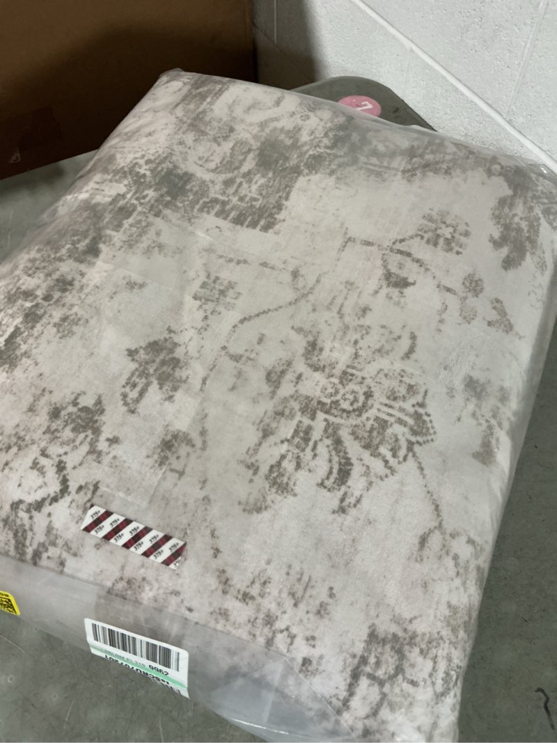 Condition photo showing Good Condition for purecozy washable rug 8x10 area rug for living room light gray vintage boho medallion large grey distressed retro carpet non slip indoor low pile small soft bedroom dining room home office