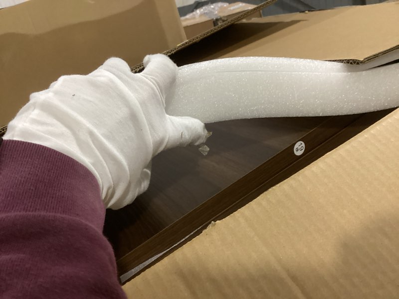 Condition photo showing Good Condition for Agilestic Electric Standing Desk, L-Shaped 55 Inches Height Adjustable Desk, Sit and Stand up Desk for Work Office Home, Ergonomic Rising Computer Table for Home Office with Splice Board, Dark Walnut Dark Walnut 55 x 31.5 Wide