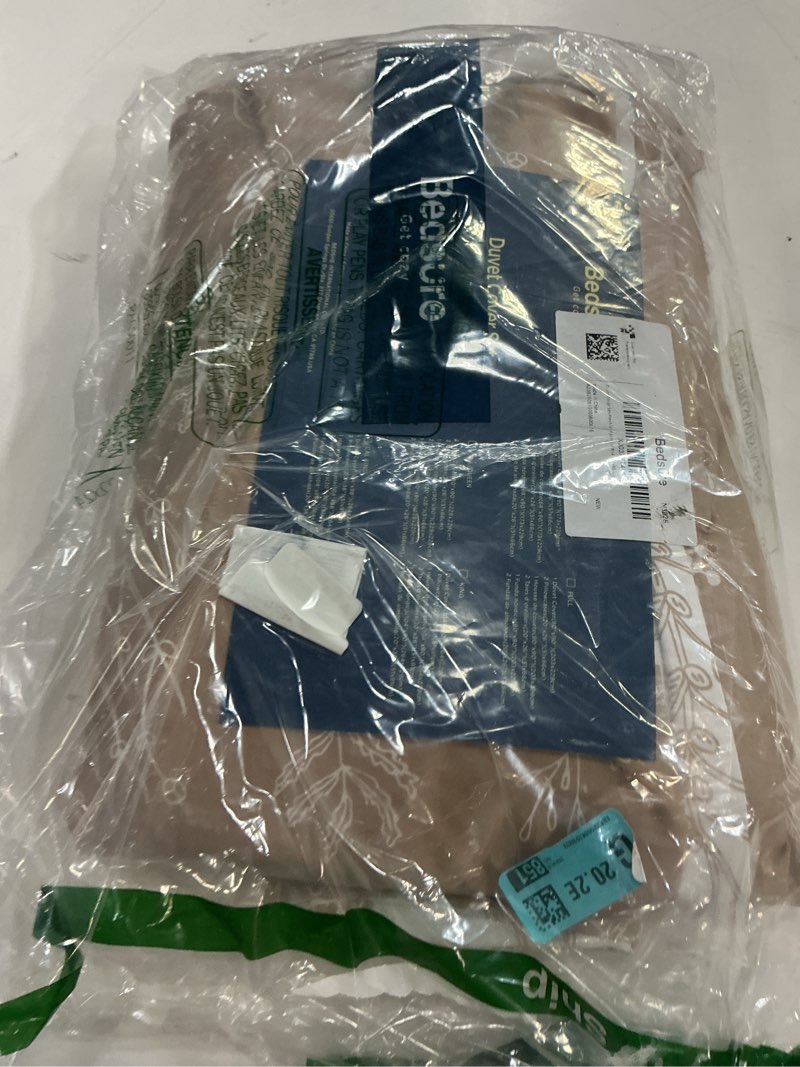 Condition photo showing Good Condition for Bedsure Duvet Cover King Size - Reversible Floral Duvet Cover Set with Zipper Closure, Light Taupe Bedding Set, 3 Pieces, 1 Duvet Cover 104"x90" with 8 Corner Ties and 2 Pillow Shams 20"x36"