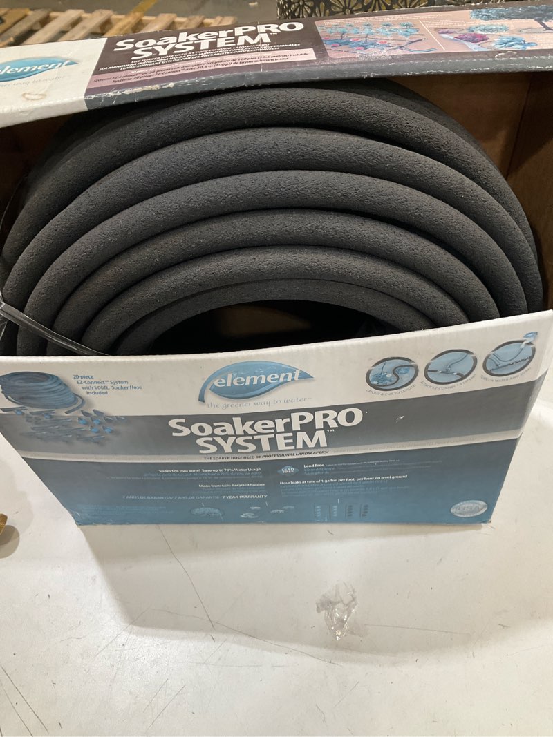 Condition photo showing As Is for swan soakerpro 3/8 in. x 100 ft. heavy duty soaker hose system