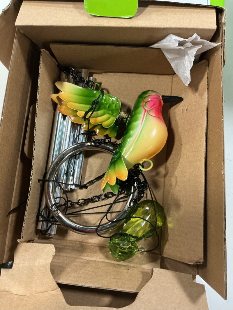 Condition photo showing Good Condition for mainstays solar hummingbird outdoor mobile with color-changing led lights weather-resistant