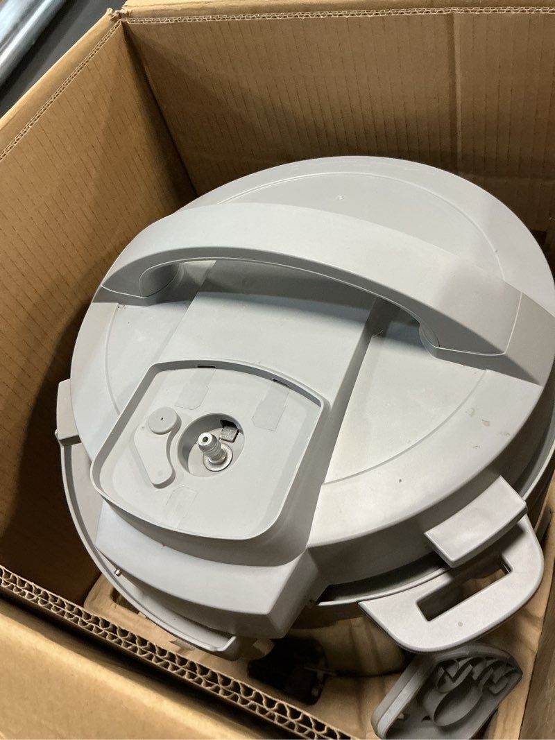 Condition photo showing As Is for instant pot, 8-quart whisper quiet 9-in-1 electric pressure cooker, slow rice cooker, steamer, sauté, yogurt maker, warmer & sterilizer, app with over 800 recipes, stainless steel, duo plus 8 quarts