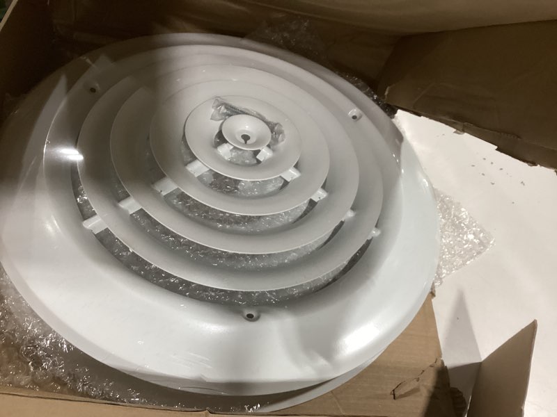Condition photo showing Good Condition for Therwen 2 Pieces 10 Inch Round Vent Cover, Ceiling Diffuser HVAC Vent Duct Cover Replacement with Screws to Install for Home Ventilation Use, Fitting in 10 Inch Duct, Outer Dimensions: 13-15/16" 2 10 Inch