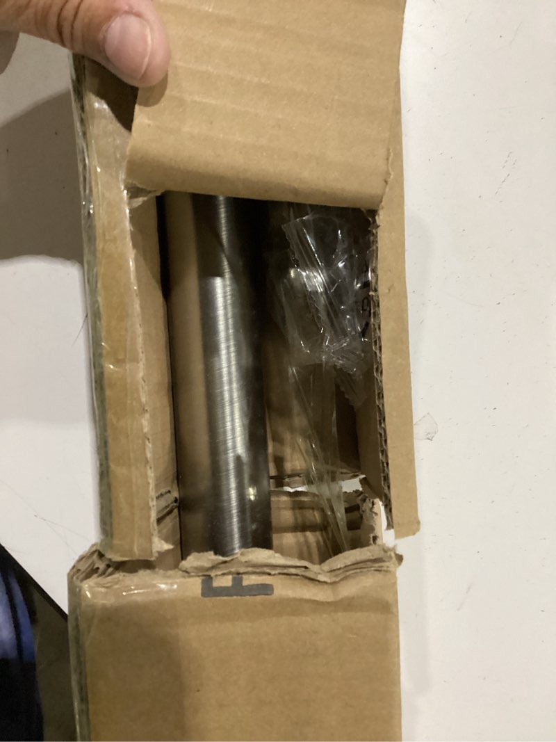 Condition photo showing As Is for heavy duty curtain rods,1 1/4" large diameter premium nonadjustable curtain rod,48in/4ft custom window treatment rods with durable aluminum brackets and end caps,brushed nickel finish brushed nickel 48in/4ft