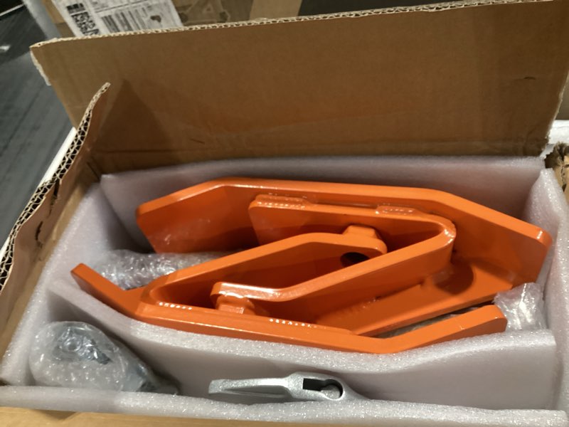 Condition photo showing Good Condition for 2Pcs Tractor Bucket Protector,Bucket Edge Anti-Skid Device,Double Hexagon Lock Nuts and Bolts,for Snow Leaves Removal Spreading Gravel,Orange Double Bolt