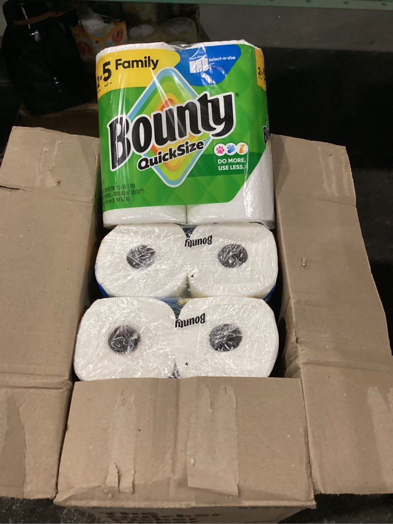 Condition photo showing New/Like New for Bounty Paper Towels Quick Size, White, 16 Family Rolls = 40 Regular Rolls Family 16 Rolls (107 Sheets each)