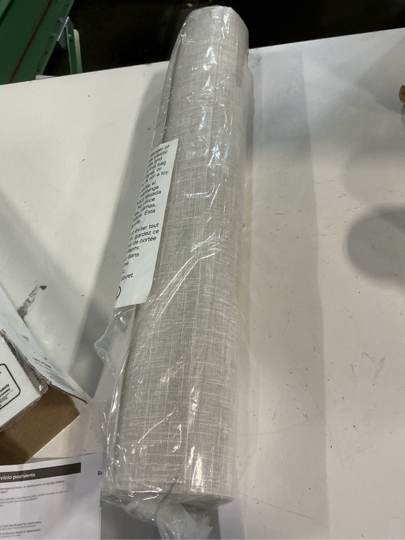 Condition photo showing Good Condition for 4-panel replacement fabric for sliding panel track blinds – 23" w x 96" l – fabric only – pre-attached hook & loop fasteners – trimmable, no bottom rail included, room darkening - beige