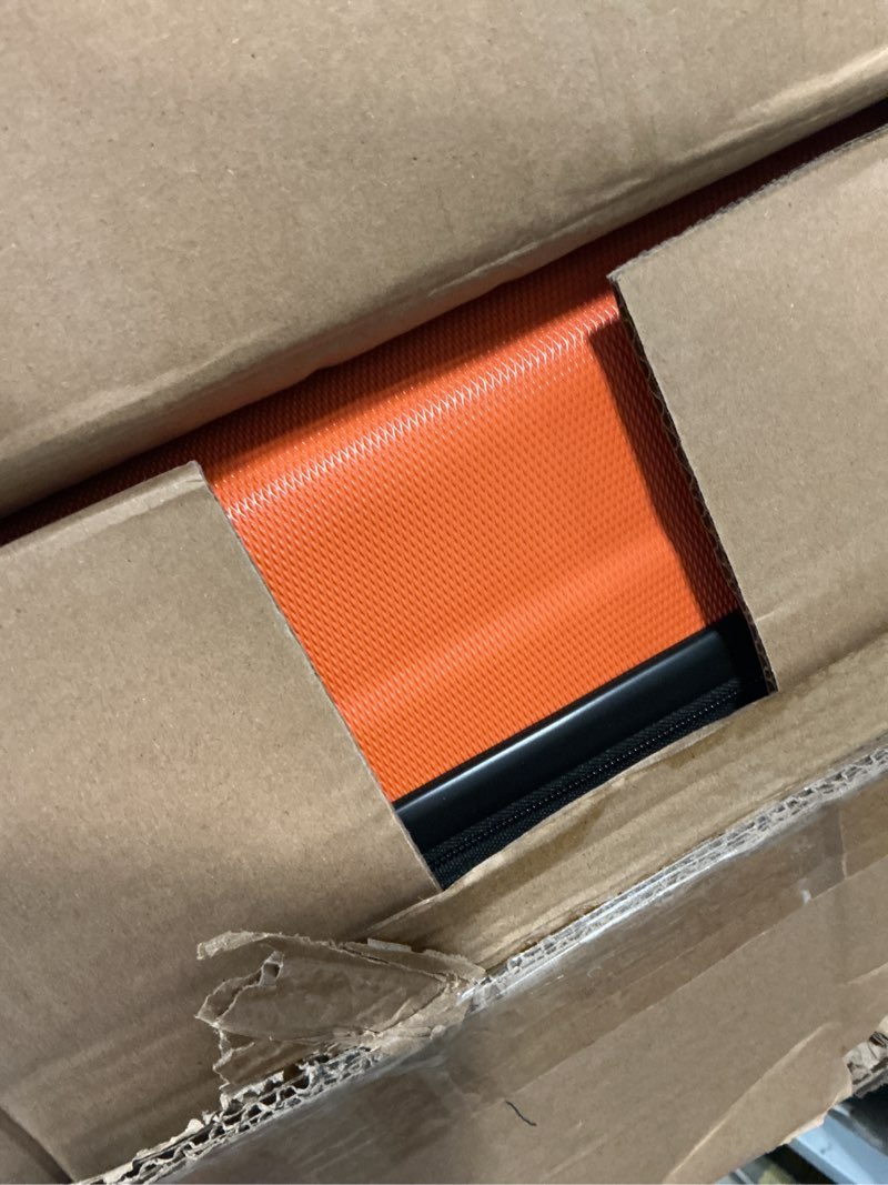 Condition photo showing As Is for Amazon Basics 21" Hardside Carry-On Luggage, Hardshell Suitcase With Wheels, Expandable For Up to 25% More Space, With Scratch-Resistant Surface, Four Multi-directional Wheels, Orange Orange Carry-On