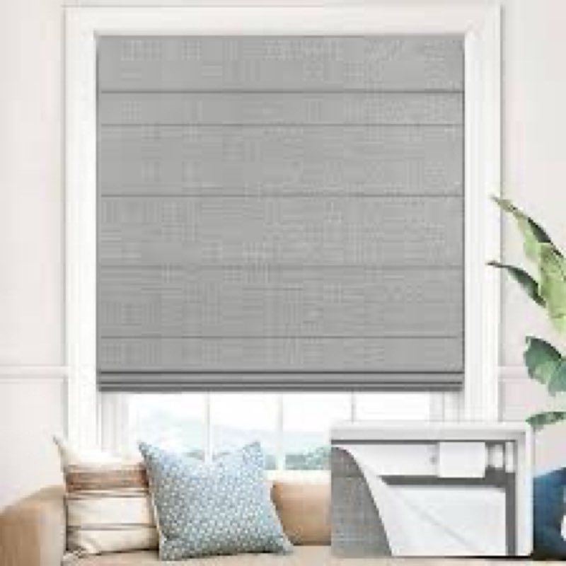 UNISHADES 100% Blackout No Tools No Drill Cordless Roman Shades for Windows, Size 25 3/4" W × 60" H 