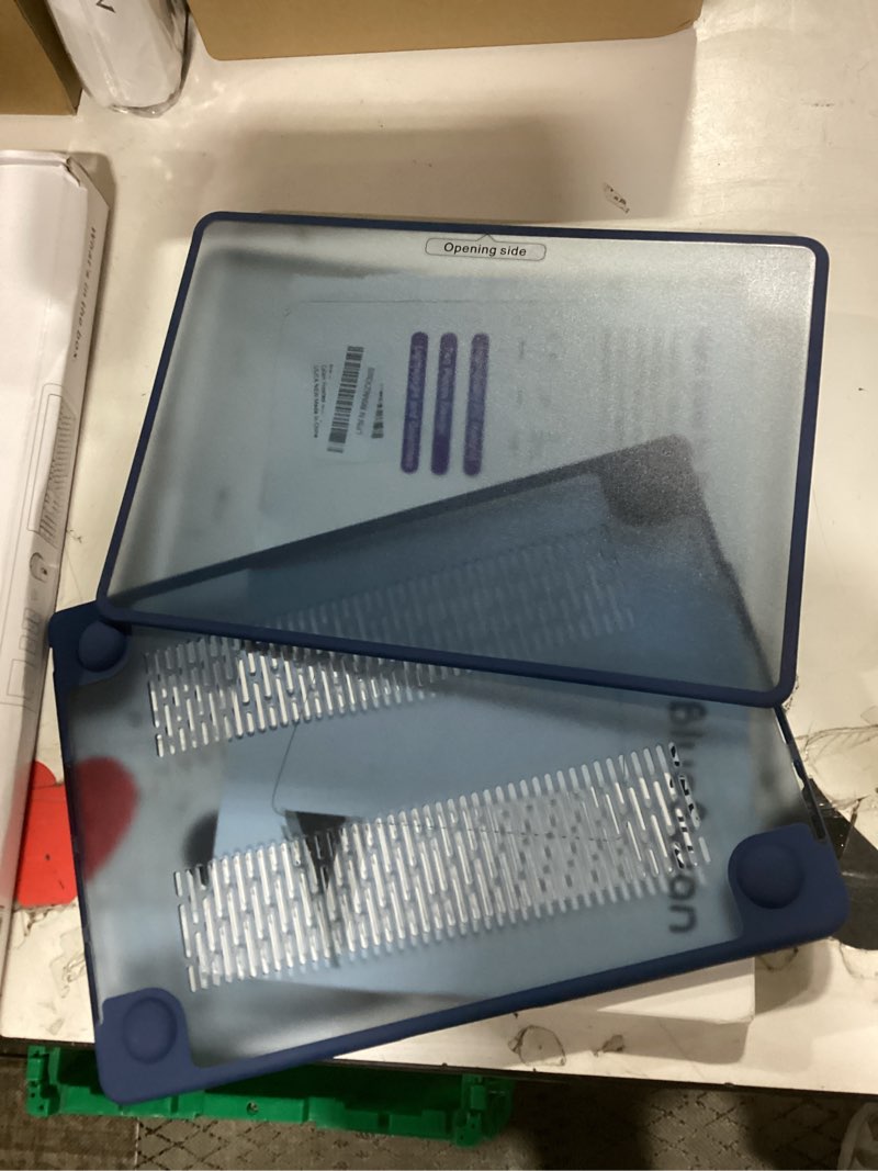 Condition photo showing Good Condition for blueswan anti-cracking hard shell case compatible with macbook air 15 inch, m4 m3 m2 2025 2024 2023 model a3114 a2941, anti-fingerprint soft tpu bumper + pc for air 15" laptop, frosted sky blue