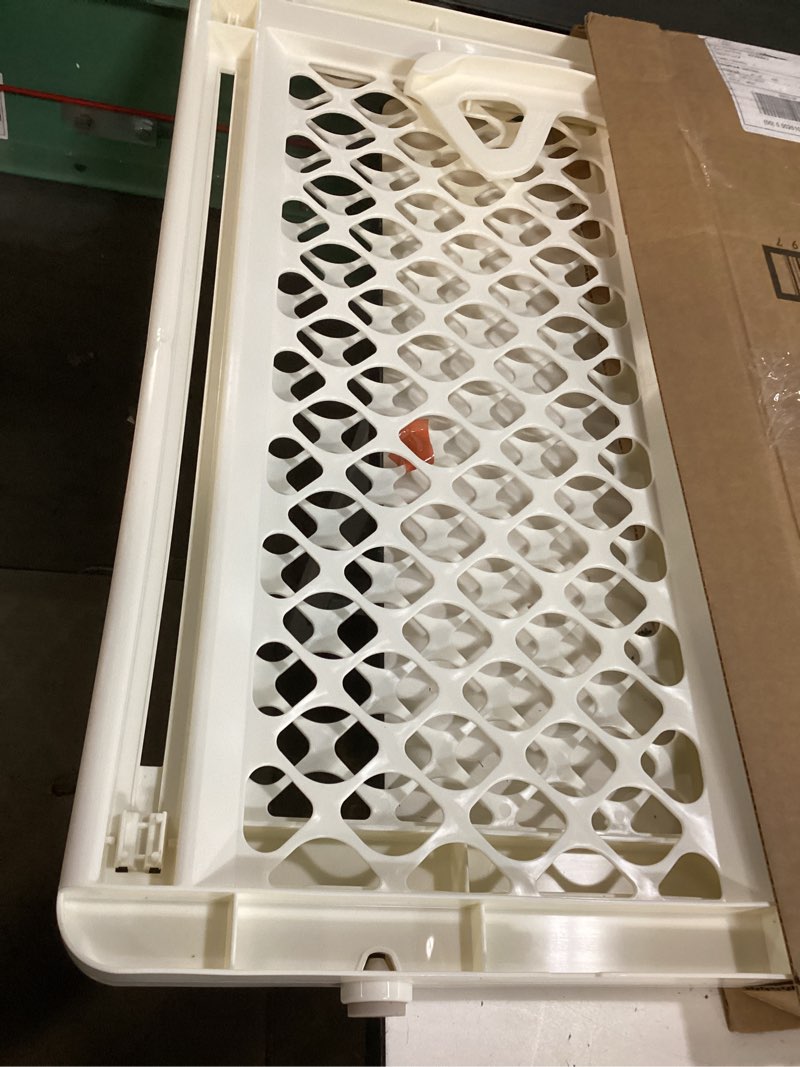 Condition photo showing Good Condition for toddleroo by north states 42” wide supergate ergo baby gate, made in usa: for doorways or stairways. includes wall cups. pressure or hardware mount. 26” - 42” wide (26" tall, ivory) (b0065adp4c)