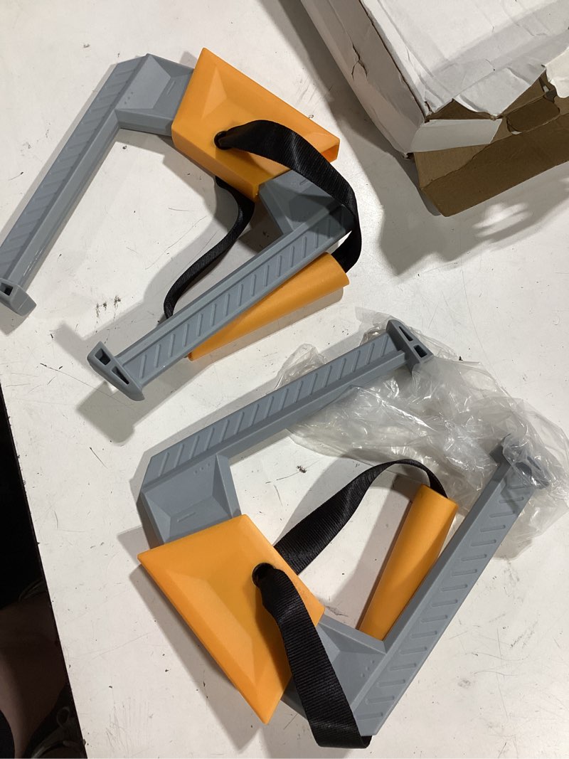 Condition photo showing Good Condition for portable pull up bar - adjustable doorway home gym with 330lbs capacity - no screw installation for workout anywhere - lightweight travel fitness equipment orange+grey