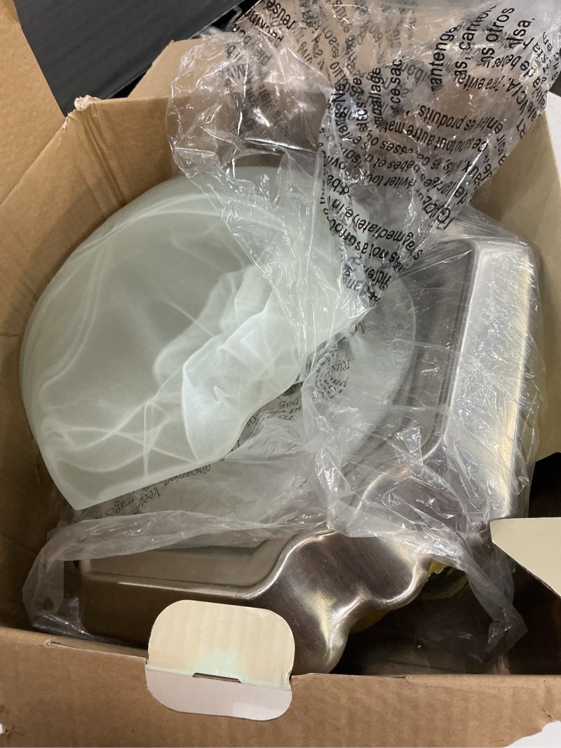 Condition photo showing As Is for allen + roth 2-light 13-in brushed nickel flush mount light