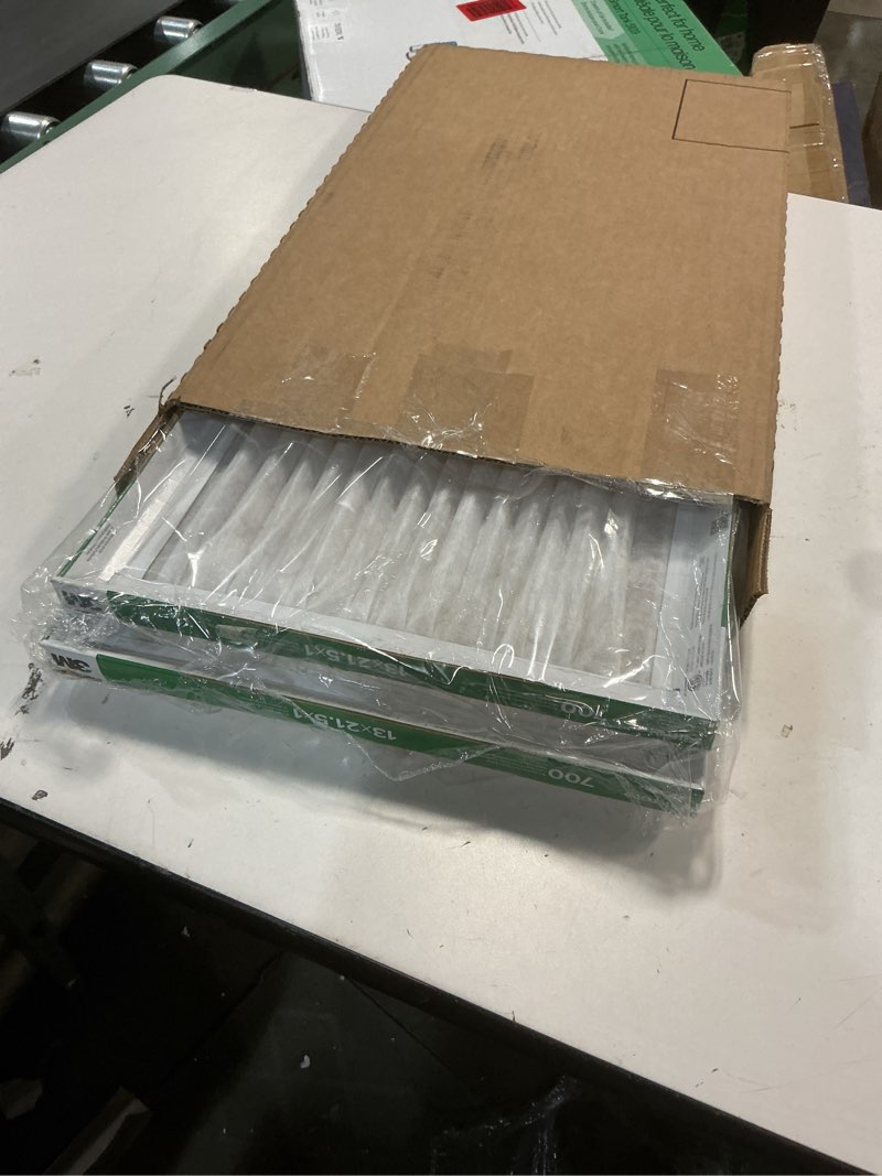 Condition photo showing Good Condition for Filtrete 13x21.5x1 AC Furnace Air Filter, MPR 700, MERV 8, Tough on Pollen, Easy on Airflow, 3-Month Pleated 1-Inch Electrostatic Air Cleaning Filter, 2-Pack (Actual Size 12.69 x 21.19 x 0.81 in)