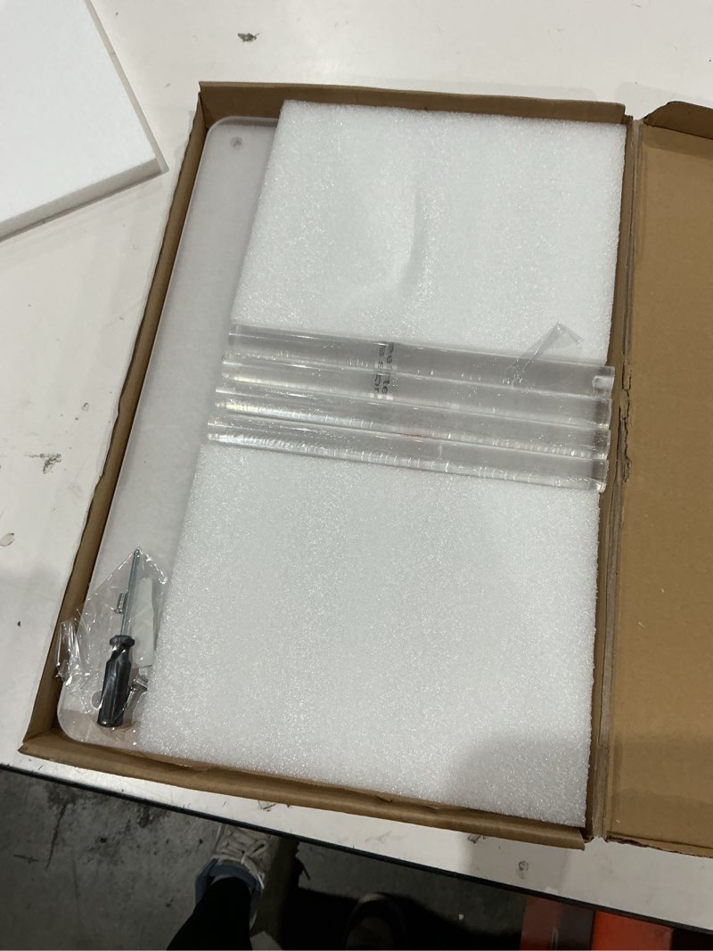 Condition photo showing Good Condition for 1 pcs 18 inch extra large acrylic risers display stands rectangular plant 4-leg acrylic stand, 6mm thick clear shelf riser display stands for decor collectibles figures and item photography 18×12×10in acrylic 1