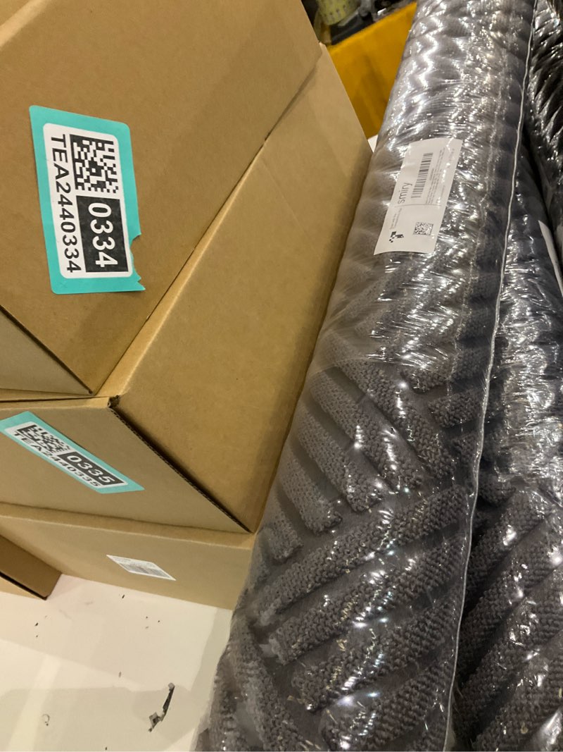 Condition photo showing New/Like New for Smiry Front Door Mat Outside Entrance, Heavy Duty Outdoor Indoor Natural Rubber Doormat, Non Slip, Trap Dirt and Moisture, Easy Clean, Low Profile Patio Porch Entryway Mat, 47x32, Grey Grey Rectangular 47" x 32"