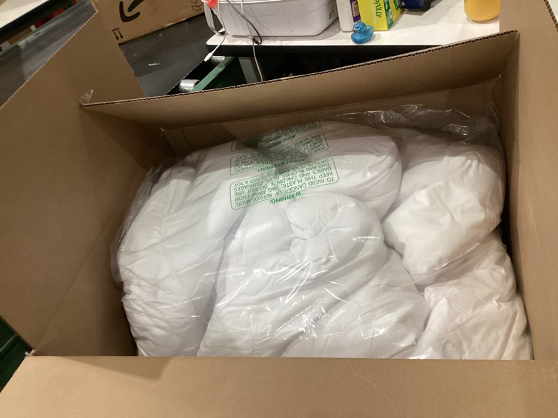 Condition photo showing As Is for Bedsure Comforter Duvet Insert - Quilted Comforters Oversized King Size, All Season Duvet, GentleSoft Down Alternative Bedding, with 8 Tabs, Gifts for Women/Men, White, Oversized King 116 x 98 Inches White Oversized King