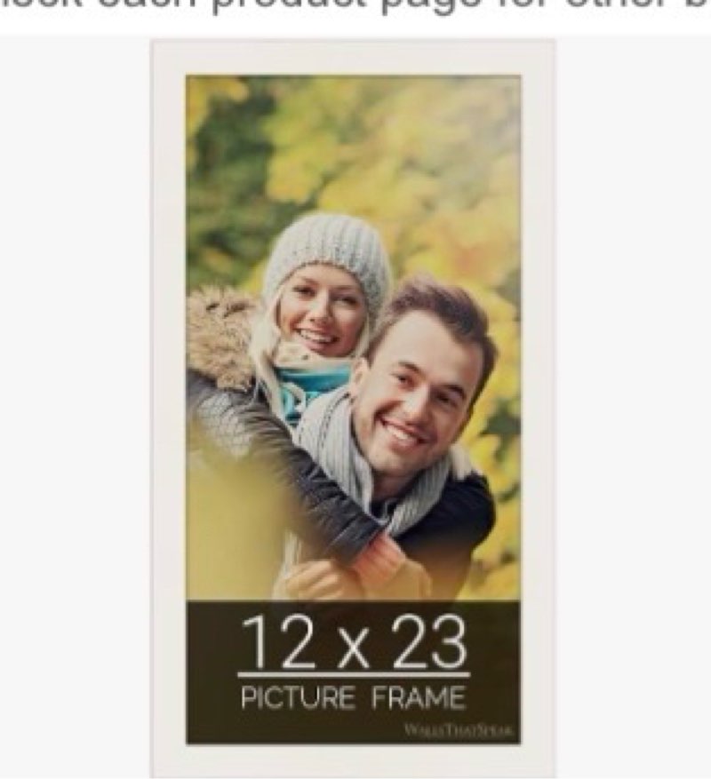 white picture frame 12”x23” (similar to stock photo)