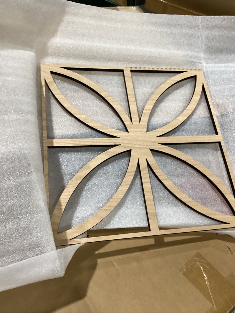 Condition photo showing New/Like New for Ekena Millwork WALW16X16X0375SWNRO Swansea 3/8"T Decorative Fretwork Wall Panels, 15 3/8"W X 15 3/8"H, Red Oak Red Oak 15 3/8"W x 15 3/8"H x 3/8"T Single
