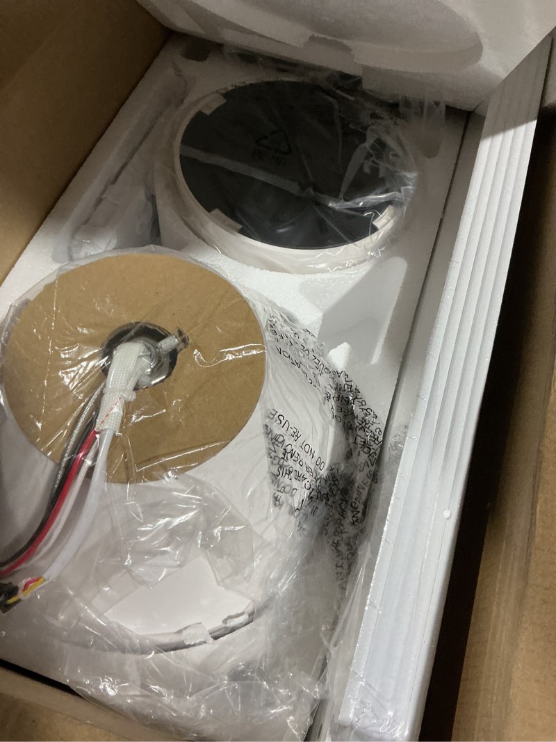 Condition photo showing Good Condition for Ceiling Fans with Lights - 42 Inch Low Profile Ceiling Fan with Light and Remote Control, Reversible, 3CCT Dimmable, Noiseless, White Small Flush Mount Ceiling Fan for Bedroom Indoor/Outdoor 42 Inch White-A