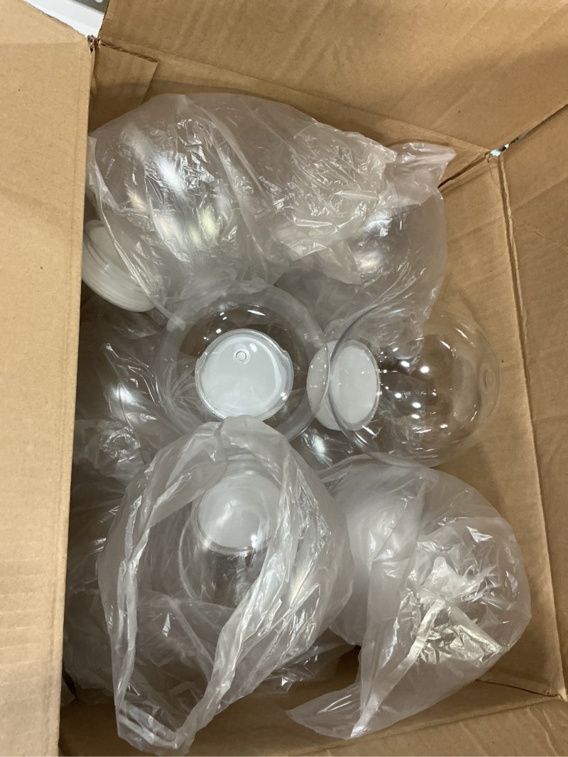 Condition photo showing Good Condition for Batiyeer 12 Pieces 5\" Winter Snow Globes Bulk DIY Plastic Clear Fillable Water Globe with Screw Off Cap for Make Your Own Xmas Winter Crafts Gift Home Decoration