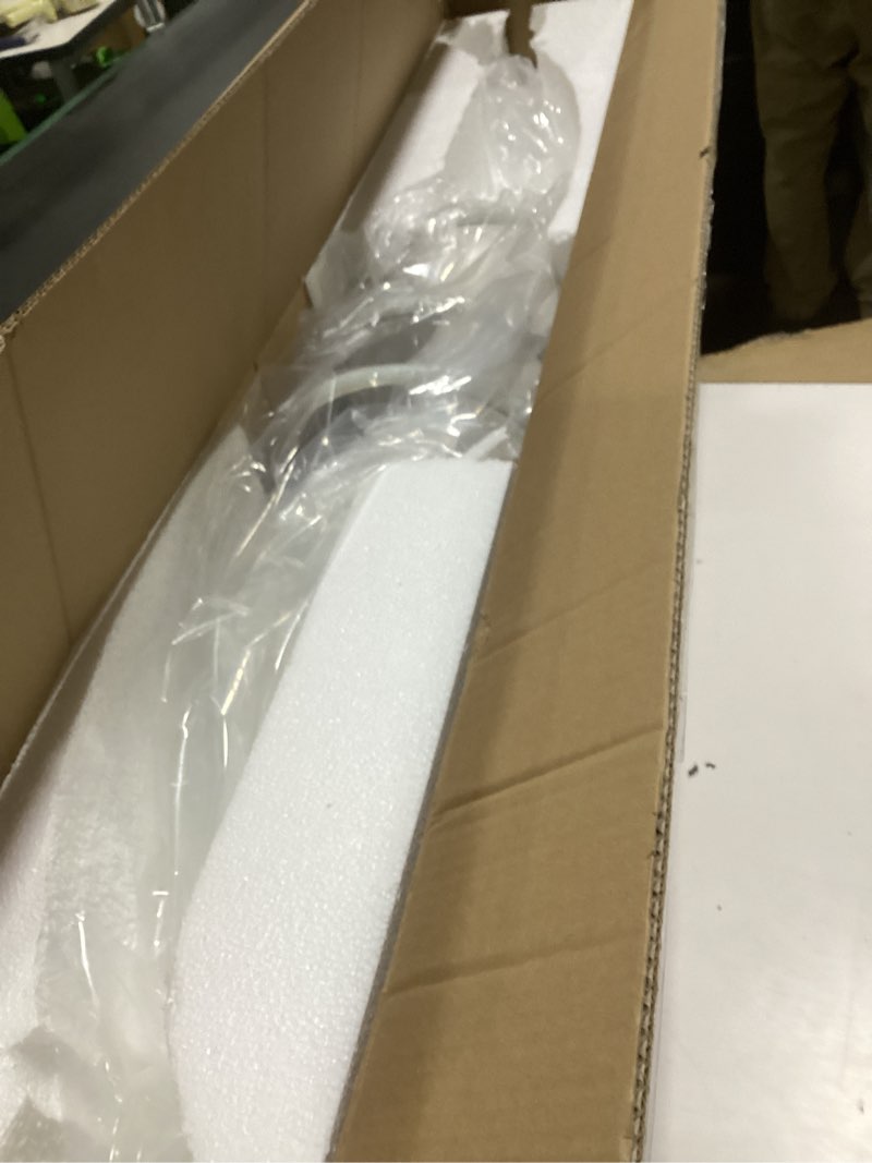 Condition photo showing New/Like New for Modern Pendant Light Kitchen Island 57in Dimmable Hanging Lamp 3000k-6000K Adjustable Warm/Nautral/White with Remote Control, Dining Room Light Fixture Chrome Silver A-Silver 57inch