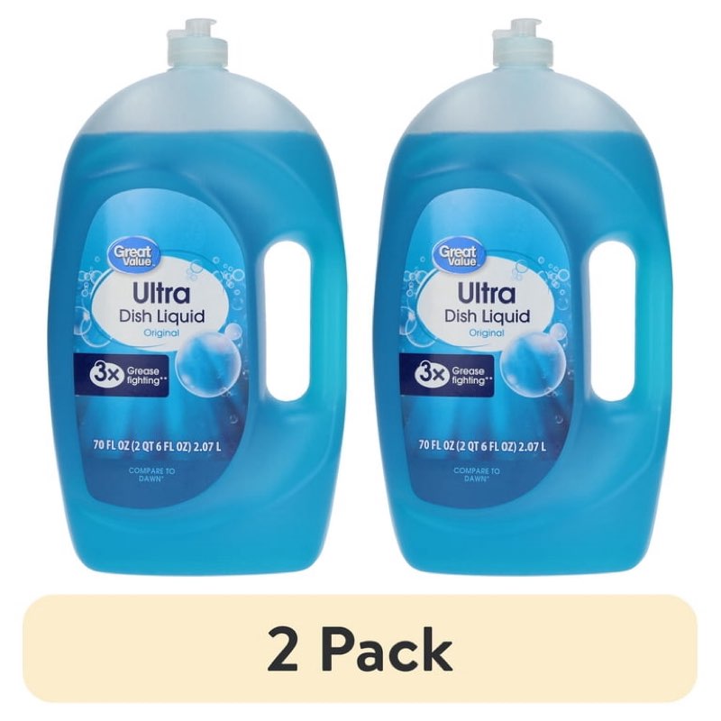 Great Value Ultra Original Dish Liquid, 70 fl oz  2 pack