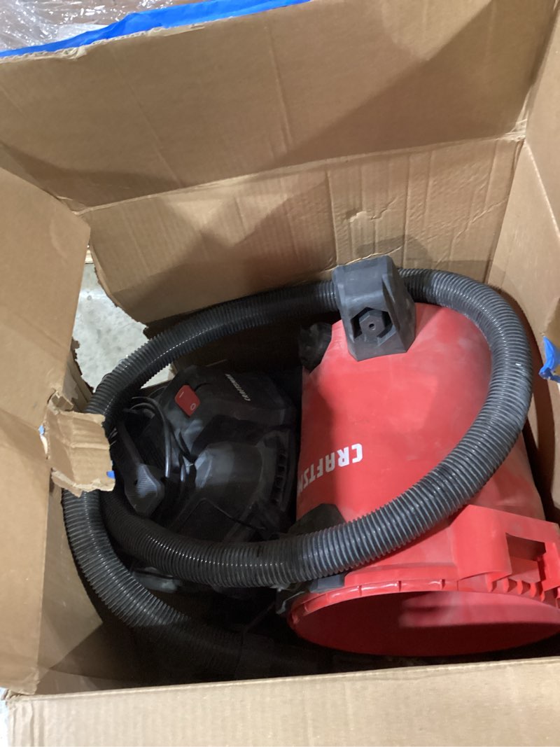 Condition photo showing Good Condition for craftsman cmxevbe17594 12 gallon 6.0 peak hp wet dry vac, portable shop vacuum wet and dry with filter, dust bag, hose and attachments for home projects & renovations 12 gallon 6.0 peak hp w/filter, dust bag, hose