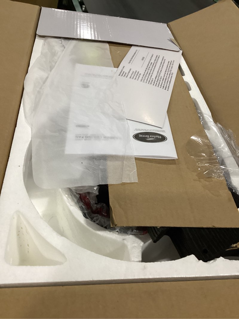 Harbor Breeze Camden 52-in Matte Black with Mocha/Cocoa Blades LED Ceiling Fan With