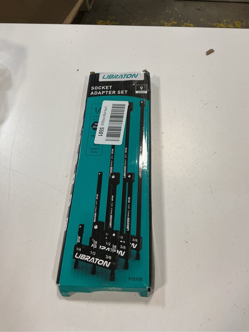 Condition photo showing New/Like New for libraton impact grade socket adapter set, 3" 6" 12", drill socket adapter, socket driver adapter, drill socket adapter extension, adapter power drill to torque impact wrench 9pcs (3" 6" 12")