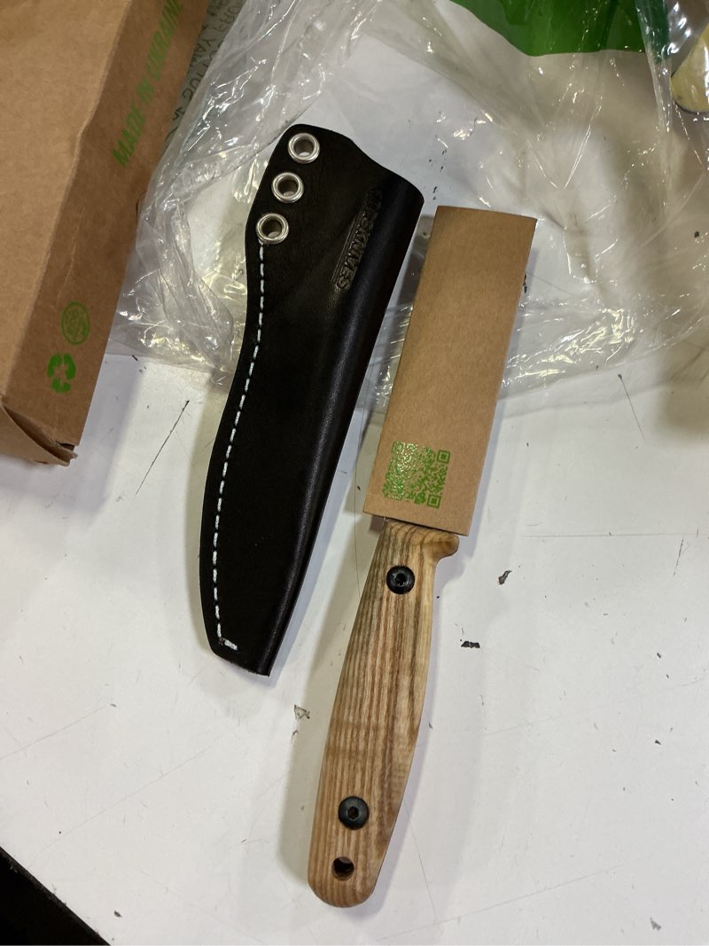 Condition photo showing Good Condition for bpsknives finn lite - puukko knife - fixed-blade carbon steel knife with leather sheath - small full tang camping knives - scandinavian camp utility knives silver