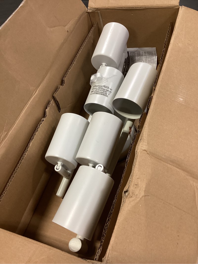 Condition photo showing As Is for GLOBE Electric 64000122 47" 6-Light Foldable Track Lighting, Matte White, Cylindrical Shades, Adjust