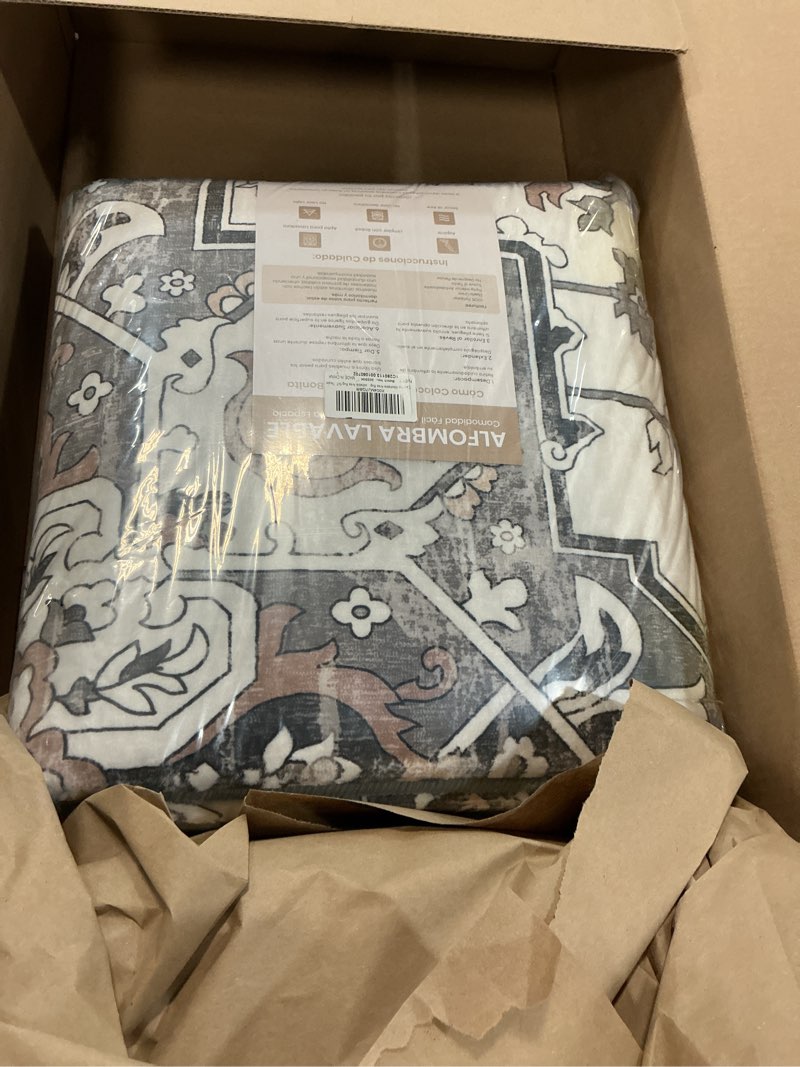 Condition photo showing New/Like New for 5x7 Area Rugs for Living Room, Machine Washable Non Slip Carpet, Vintage Floral Aesthetic Rug, Dining Home Decor, Taupe, Brown/Beige/Cream Taupe 5' x 7' (Rectangular)