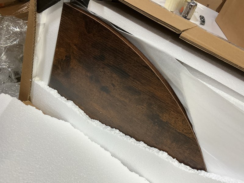 Condition photo showing New/Like New for GiftGo Corner Hall Tree with Shoe Bench Entryway Coat Rack with 10 Metal Movable Hooks Floor Standing Clothes Rack Shoes Shelf Organizer for Home Office Bedroom (Rustic Brown)