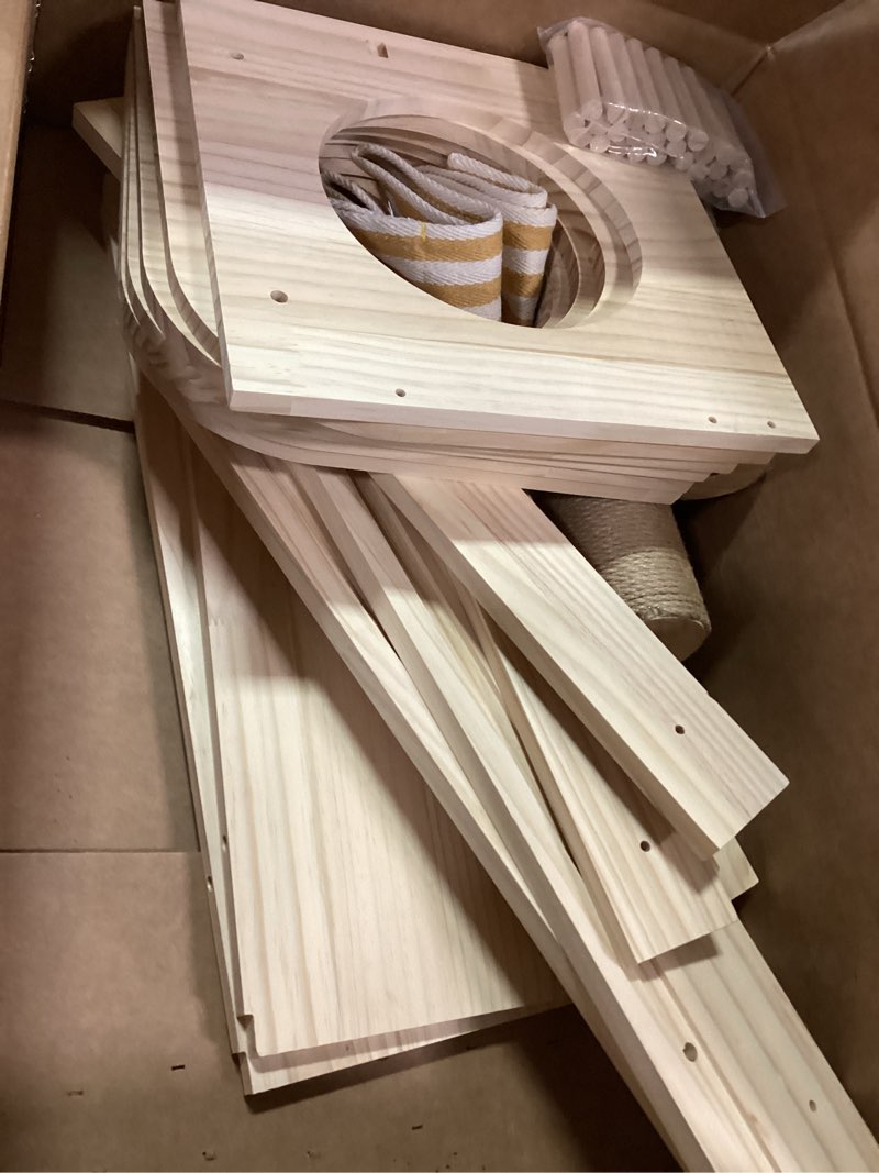 Condition photo showing As Is for Cat Wall Shelves and Furniture Set with Condos, Perches, Bridge Ladders, Sisal Scratching Posts - Steps and Houses for Cats (A)