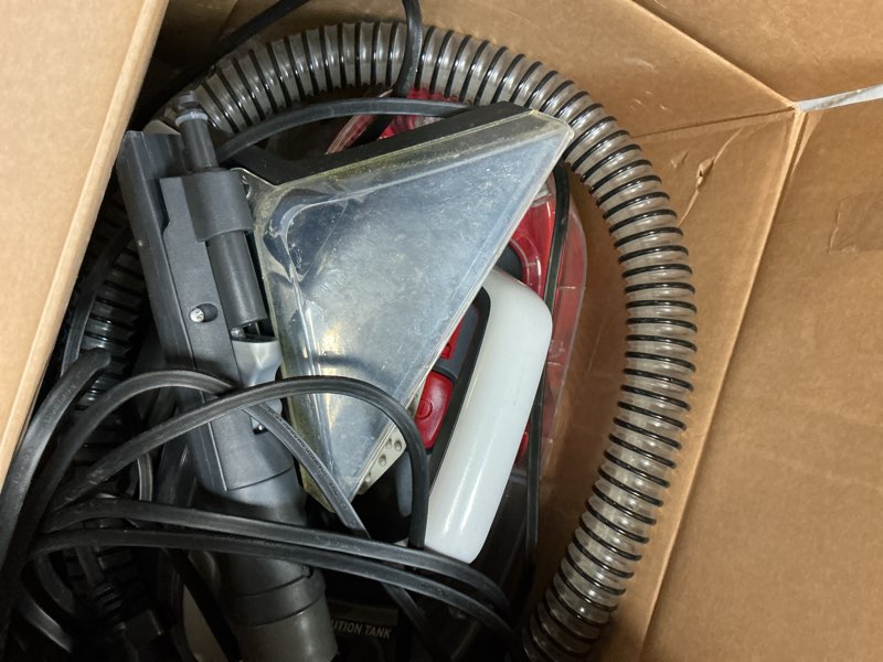 Condition photo showing As Is for Hoover CleanSlate Plus Portable Carpet + Upholstery Spot Cleaner Machine, Powerful Suction with Versatile Tools, Pet Stain Remover, Car and Auto Detailer, Pair with Hoover Carpet Cleaner Solution