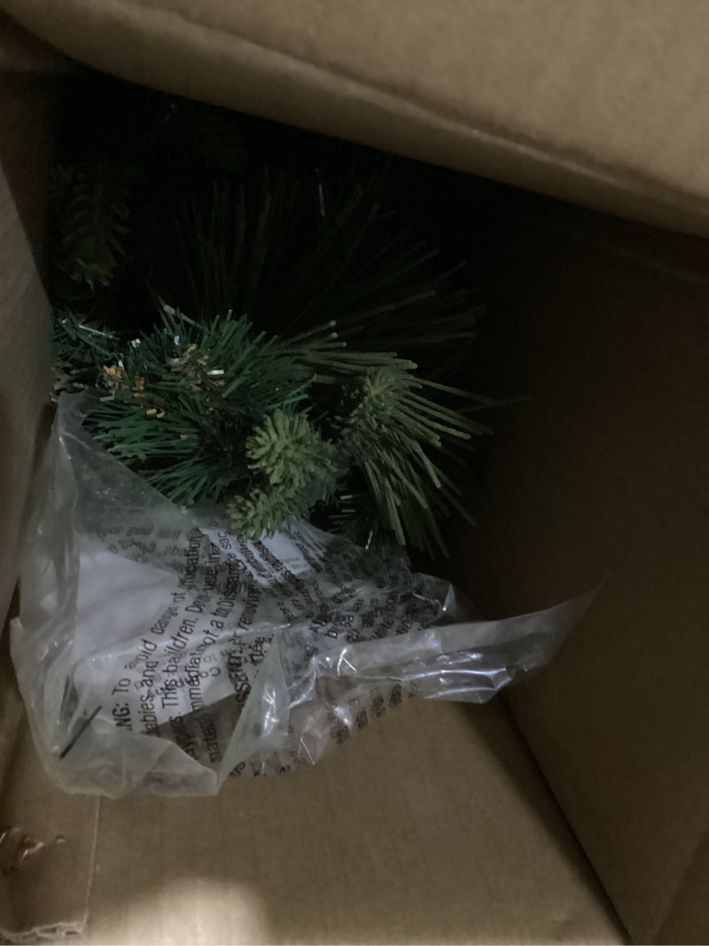 Condition photo showing Good Condition for National Tree Company 9 ft Pre-Lit Carolina Pine Artificial Christmas Garland, Christmas Decoration with Pinecones, 100 Warm White LED Lights, 240 Tips, Timer, Green Battery Operated Tree