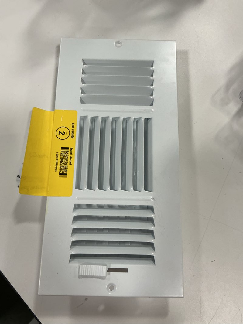 Condition photo showing Good Condition for Accord 10-in x 4-in 3-way Steel White Sidewall/Ceiling Register 