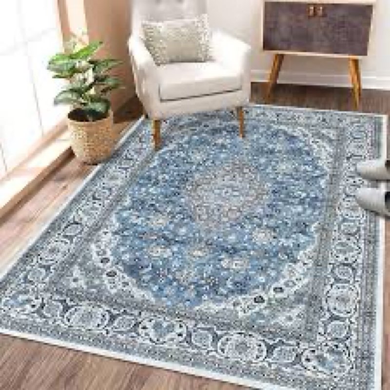 Zacoo Washable Rugs for Bedroom 5x7 Rug Boho Rug Non Slip Living Room Rug Office Rug Distressed Vint
