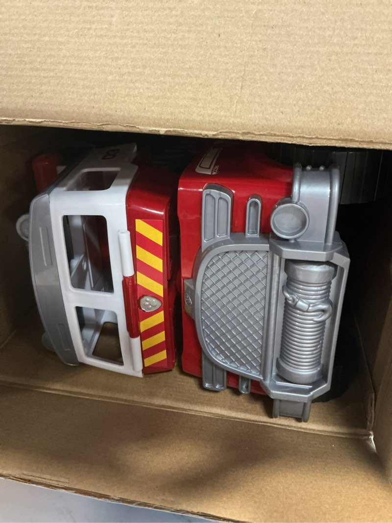 Condition photo showing Good Condition for paw patrol ultimate rescue fire truck with 2 ft. ladder, lights, sounds, a mini toy car, chase, marshall & skye figures, toys for boys & girls ages 3+ ultimate firetruck