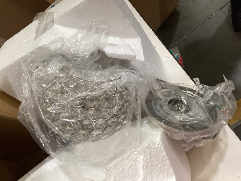 Condition photo showing Good Condition for livex lighting 40440-91 cassandra - one light mini pendant, brushed nickel finish with clear crystal 8.75"l x 8.75"w x 80"h brushed nickel