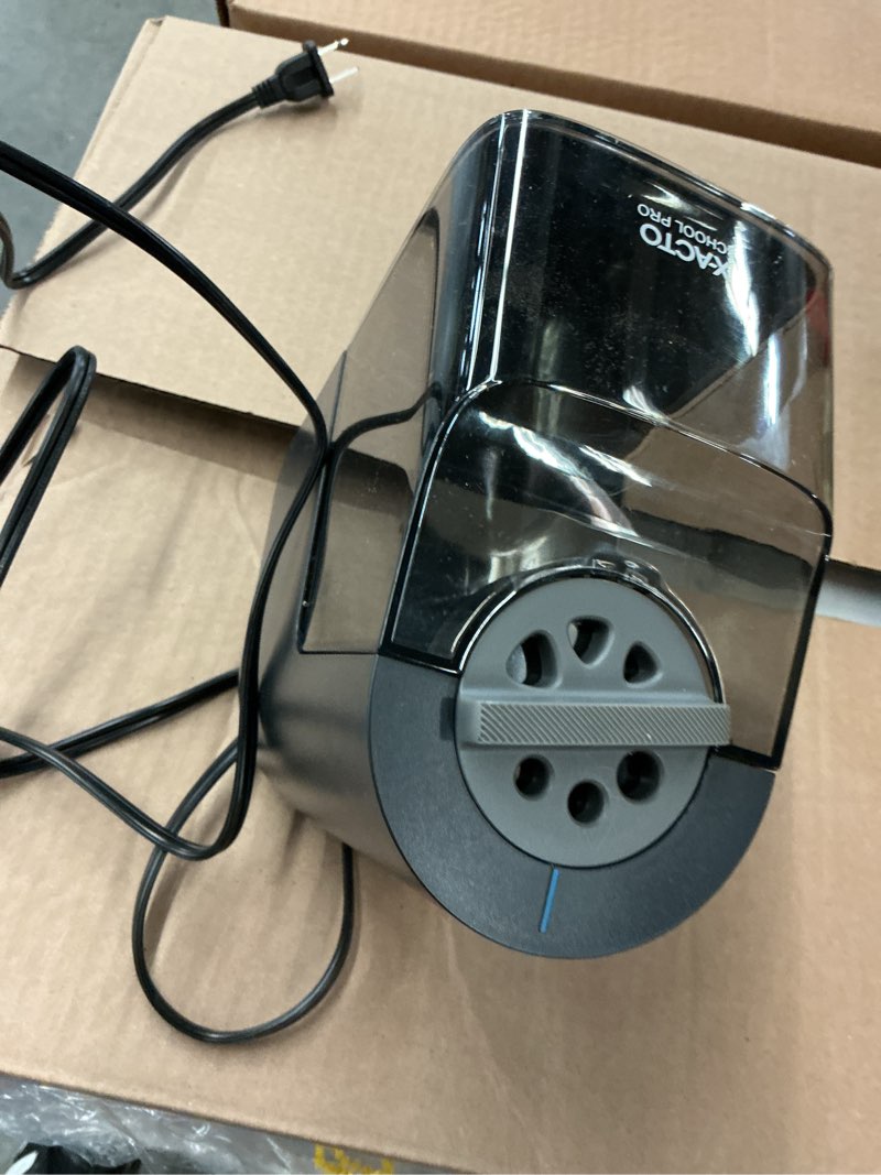 Condition photo showing As Is for have one to sell? sell one like this sell something else  similar items see all  x-acto - school electric pencil sharpener - blue/gray new $28.89 + $4.95 delivery seller with 100% positive feedback    x-acto pencil sharpener, schoolpro electric heavy duty 1 count - black pre-owned $24.99 free delivery seller 99.6% positive   x-acto school pro break resistant electric pencil sharpener 1670x new w/ scratch