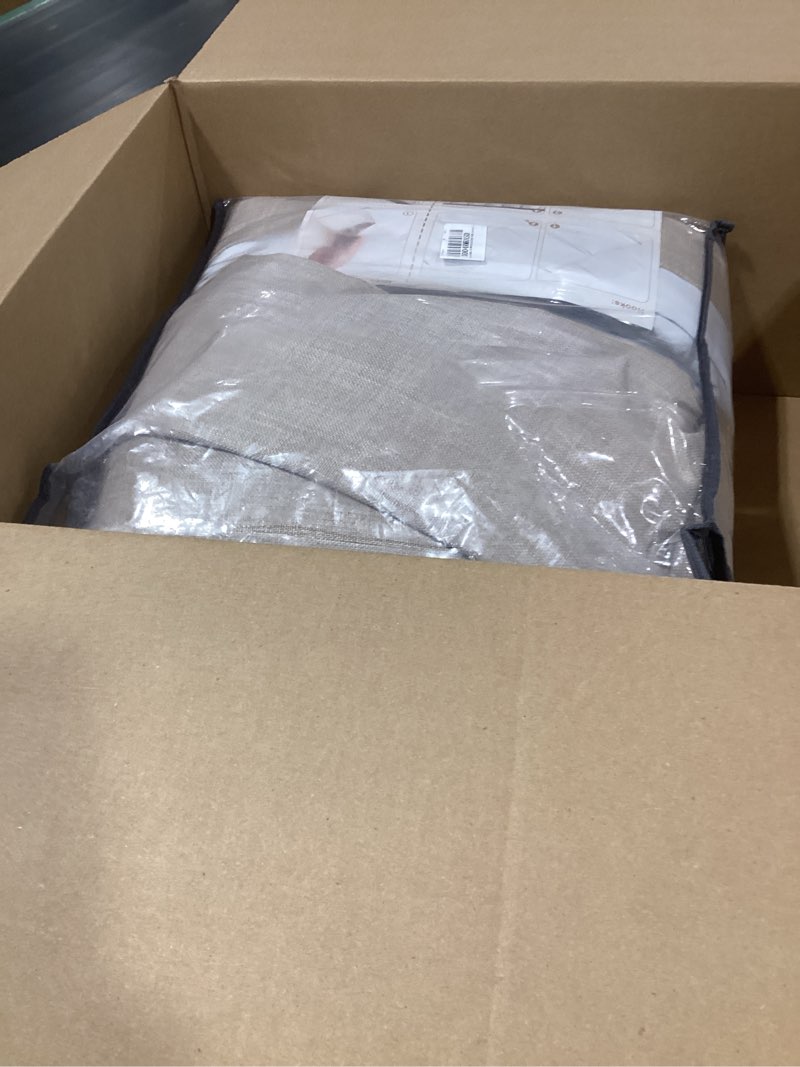 Condition photo showing Good Condition for blackout 70 inch extra wide linen two layer living room curtains 102 inches long 2 panels set, memory trained pinch pleated insulated soundproof custom fall drapes with back tab 70" w x 102" l taupe burlywood birch 70"w x 102"l (pack of 2)