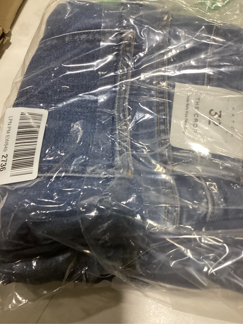 HATCH Crop Maternity Denim Jeans, Low Rise, Slightly Flared Crop Hem, Under The Belly Design for Pre