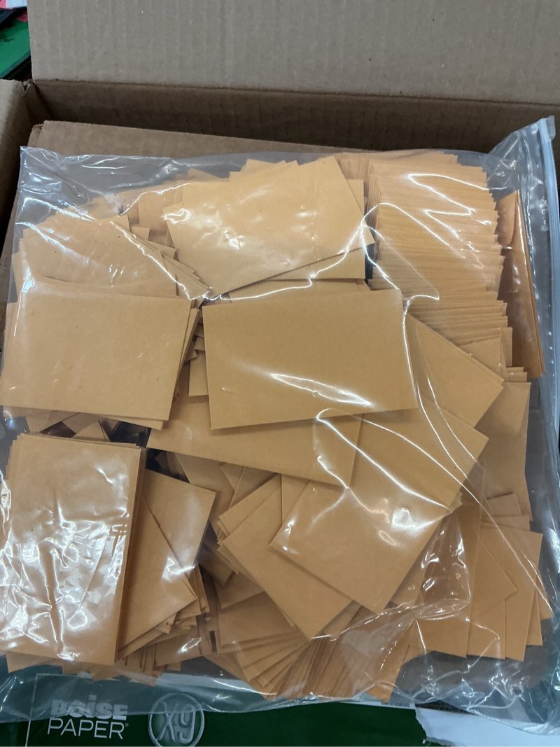 Condition photo showing New/Like New for quality park kraft coin and small parts envelope, #1, square flap, gummed closure, 2.25 x 3.5, light brown kraft, 500/box